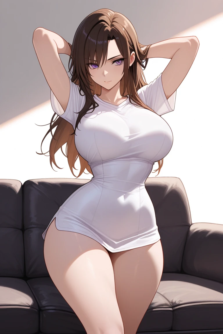 full body, extreme curly hair, thick luxurious hair, lustful eyes, a knowing smile, aroused , playfully aroused, dripping with desire, busty cleavage, heavy bust, large breasts, pajamas, slim waist, posing by the bed, coy smile, (blushing:1.3), looking lovingly at the viewer, seductive green eyes, an inviting pose, bedroom background, champagne, in love (pov), loving gesture, loving gaze, loving eyes, glowing eyes, highly detailed eyes, chocker, earrings, nsfw,