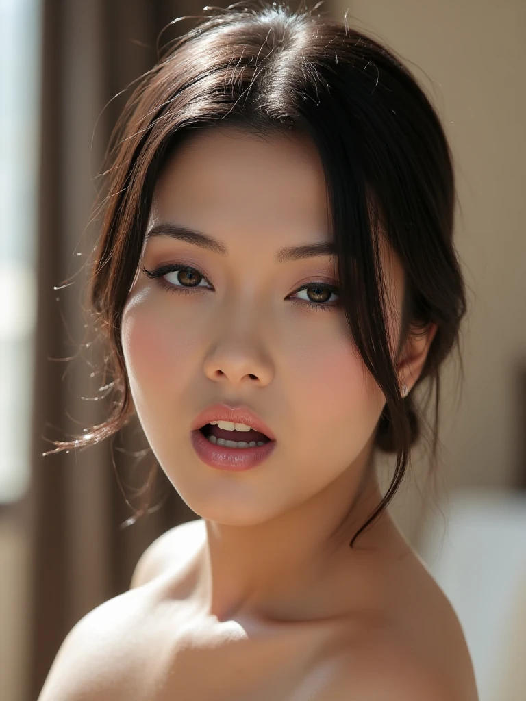 1 Female,{View your viewers},{{{{sex, woman on top}}}},front view,sweat,tears,blush,{{pubic hair}},{{POV}},{{{orgasm face}}},{anime},topless,Beautiful breasts,Realistic skin texture,Beauty,Balanced body,sexy,Alluring,satin sexy lingerie,to close range,Age 35,Aya Ueto,