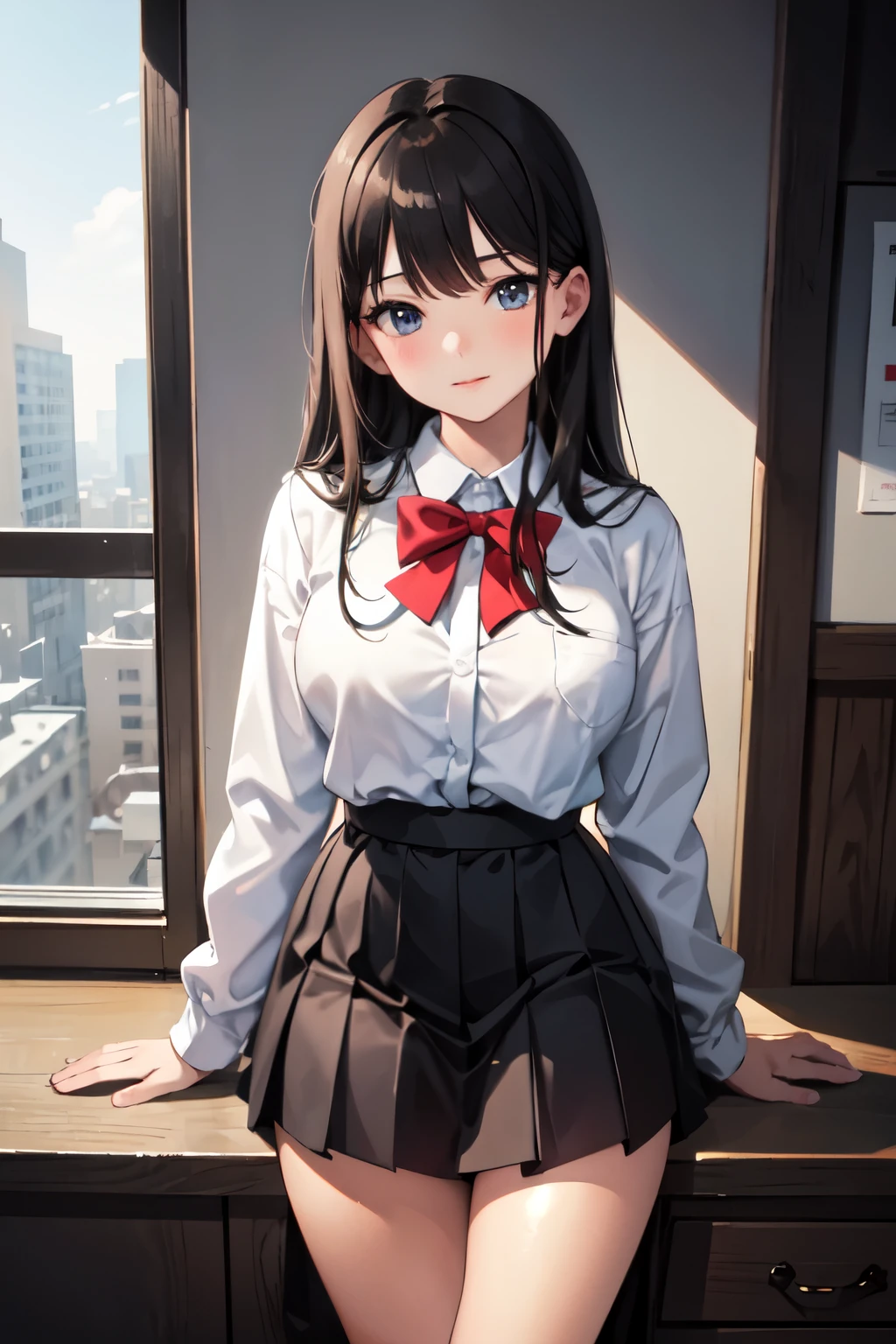 thin girl in sexy school skirt and underwear