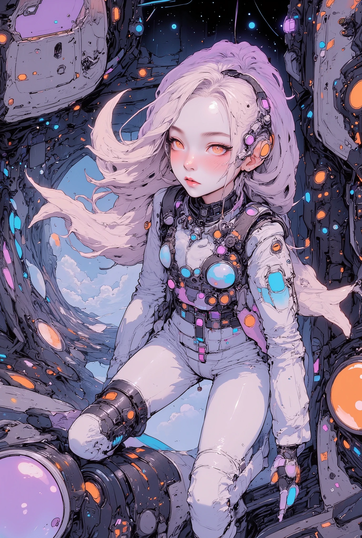 (((Macro))), close up shot : 1.8, space station, ((masutepiece, space suits、Best Beauty Astronaut Images, Glowing expression spinning the earth、Intricate details of the astronaut's suit, Showcasing its advanced design and technology,Swimming in outer space)), (Great attention is paid to the interaction of light on the reflective surface of the suit, Create depth and credibility), 1 girl, detailed person, high resolution, 32K, realistic depiction, (masterpiece, highres, high resolution:1.2), japanese, (((blushing))), solo, smile, big lips, perfect body, (Anatomically correct), (((Stylistically diverse))), detailed scenes, abstract, surreal Painted light, Pastel colours, Isolated subjects,innocent colours, Soft Lighting, detailed and intricate environment, A masterpiece, tracing effects, mystical allure, Beautiful details, iridescent and luminescent scales, pure perfection, breathtaking beauty, Volumetric light, auras, rays, vivid colors reflects,