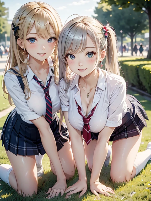 SFW, ((David Hamilton:1.37, White and vivid colors))、Extremely Detailed (Tiny Oppai-Loli Twins:1.37)、{(Dynamic-angle)|(from side)|(from back)|((from below:1.2))}、{(((Kissing face to face:1.41) Against the Nipples to Nipples Pressing hard))|(Standing Full Body:1.2)|Wide Shot}、{(Floating hair with Strong wind)|(Ass focus)|French Braid|bun}、8K best quality、((Masterpiece:1.2、Photo-realistic:1.4)), { kodachrome | realistic | photorealistic | RAW }  BREAK 
 ((Detailed KAWAII Face、Detailed Radiant PearlSkin with Transparency))、Smooth shading、(SOFT focus BokeH)、Soft Lighting、((school uniform with white Thongs))、{Flowers|Flower wreath|ssmile|perplexed|seductiv|Different types of hair colors}、{(Light Particles:1.2)|(Lens Flare)|(Luminescent Particles:0.6)}、{Forest Lakeside|Lakeside Cottage|Before dawn|magic hour|morning glow|foggy|Haze|Colored Horizon}、{ Whole Body proportions and all limbs are anatomically accurate | no extra limbs | hidden hands | Corrected BabyLike hand } . PUNIPUNI