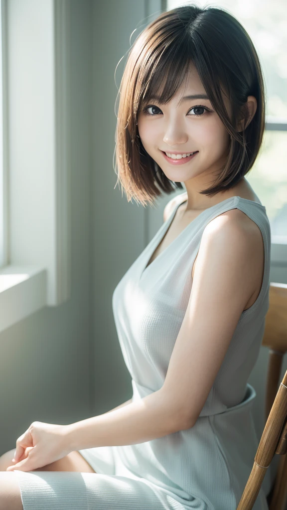 215 Short Hair, 20-year-old woman, A kind smile