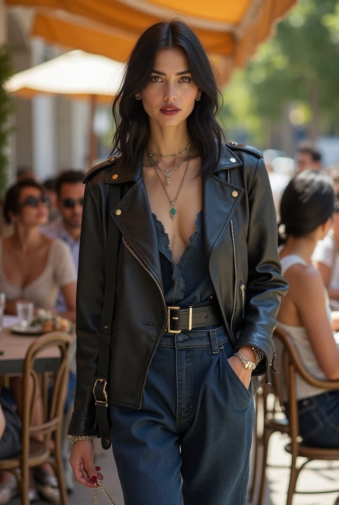 A freelance woman might have a unique and expressive style, with black hair, either in cut or color, Clothing style, and eye-catching accessories. Her appearance reflects her individuality and confidence.