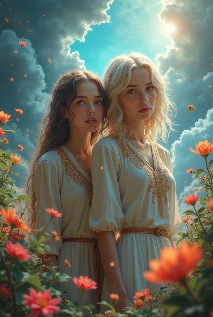 half portrait, Best Quality, masutepiece, 超A high resolution, (photos realistic: 2.5), surrealism, dream-like,
Beauty 1 person, Wavy blonde long hair, Bright green eyes, Starry sky, Night time, Stars, Galaxy, Poppy flower garden