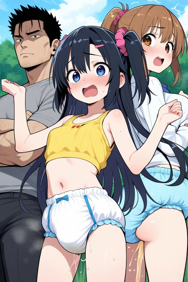 nudist girl squatting、Lots of friendly elementary school boys hugging each other、surround each other's faces、Laughter and joy、long shot selfie、Commemorative photo、In the tent、Intense shame、Leaning forward