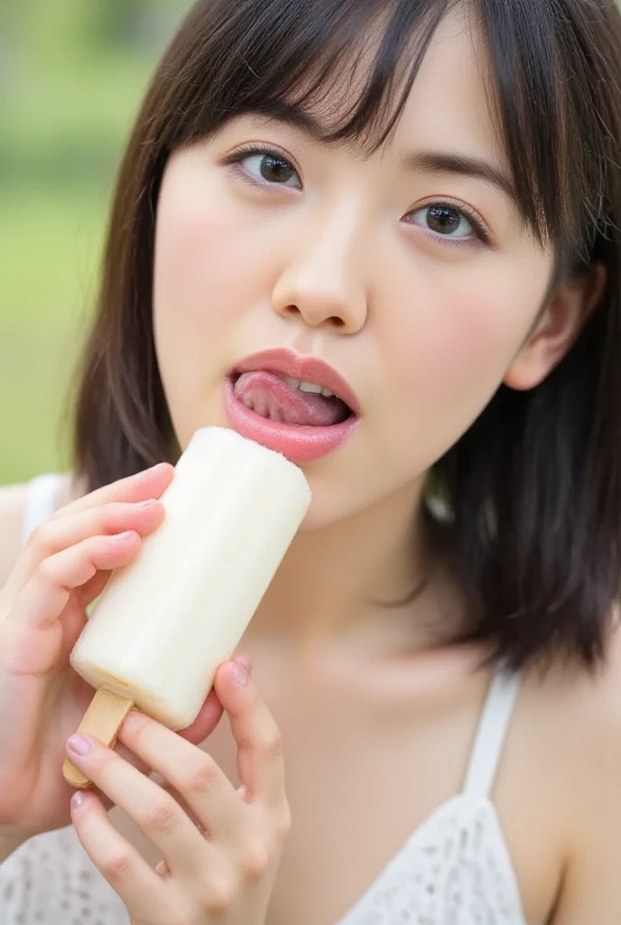 masterpiece、high quality、High resolution、Natural skin texture、Beautiful Japanese Woman、She is giving a deep throat blowjob to a middle-aged man、She&#39;s a neat and clean woman, but she&#39;s dripping with saliva.、Open your mouth wide、An earnest expression、Age 35、Small breasts、Flat chest、Completely naked、Wide Shot、Full body angle