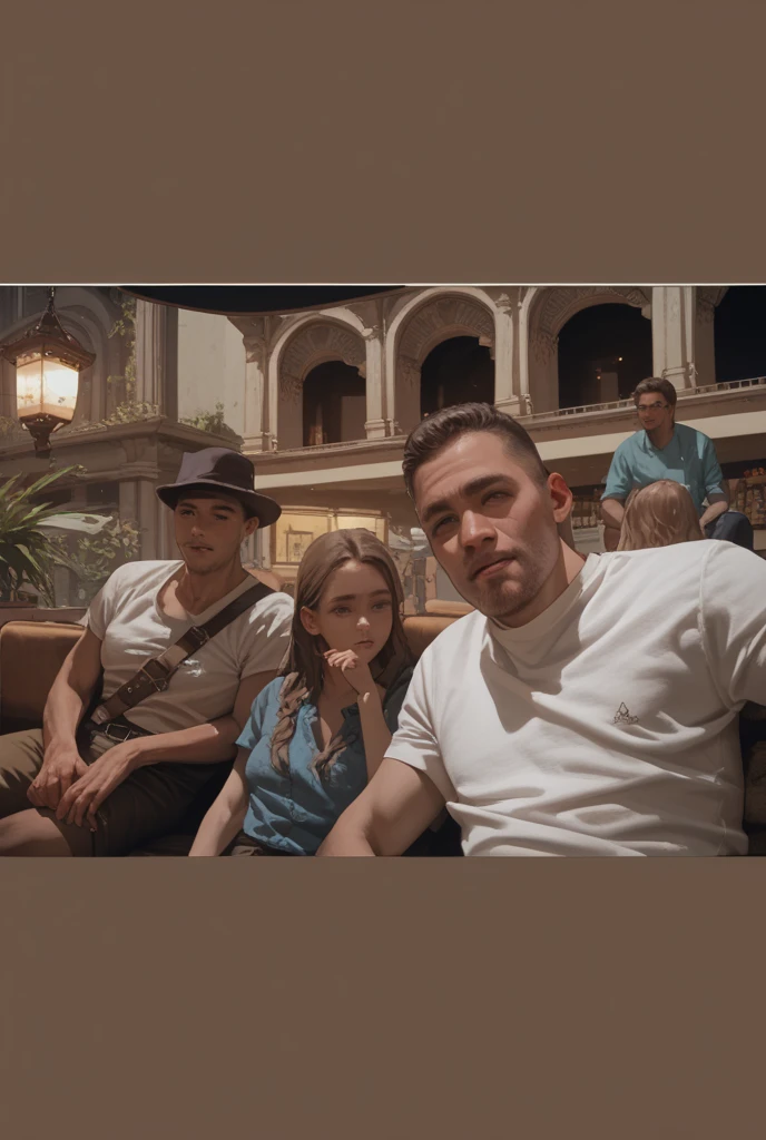 change background friends, tour,white shirt 2 girls and 3 boys, clean shaved highschool boy, on boat, Ultra realistic, 8k