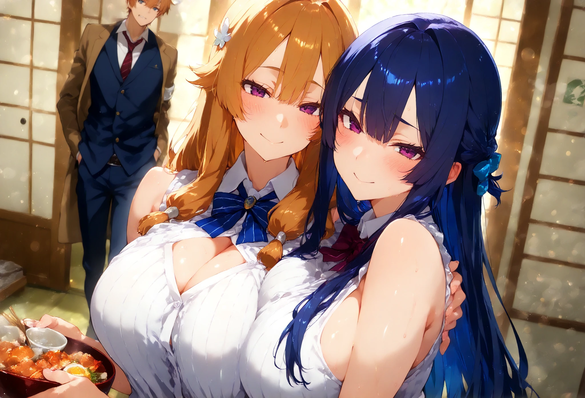 High resolution, highest quality, super high quality, super detailed, cinematic lighting、full of sweat、sweating、(((sexy idolmaster cinderella girls princess)))、、、(sweaty all over、after sex、show off your pussy、not wearing underwear、accurate anatomy、beautiful nipples)、obscene atmosphere、front camera angle