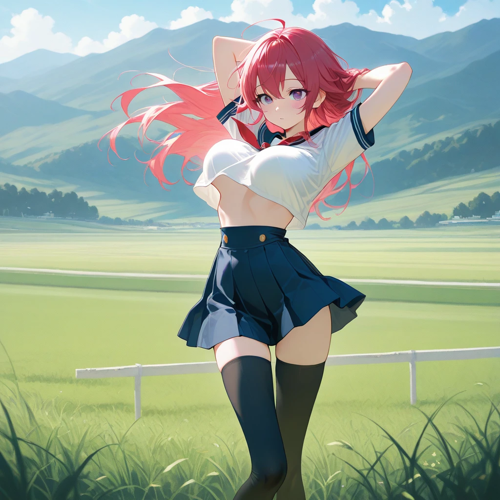 Nino Nakano riendo ,Pose sexy,ropa deportiva ,lago de hielo luz de luna