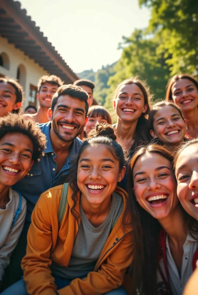 AMIGOS AO LADO DO OUTRO, SORRINDO