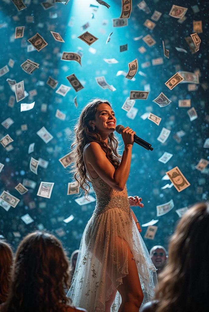 (best quality, masterpiece) Taylor Swift dancing in a picturesque China, fluidity of motion, exquisite performance, beautiful dress, delicate makeup, dramatic lighting, vibrant cityscape, mesmerizing atmosphere, lively music.