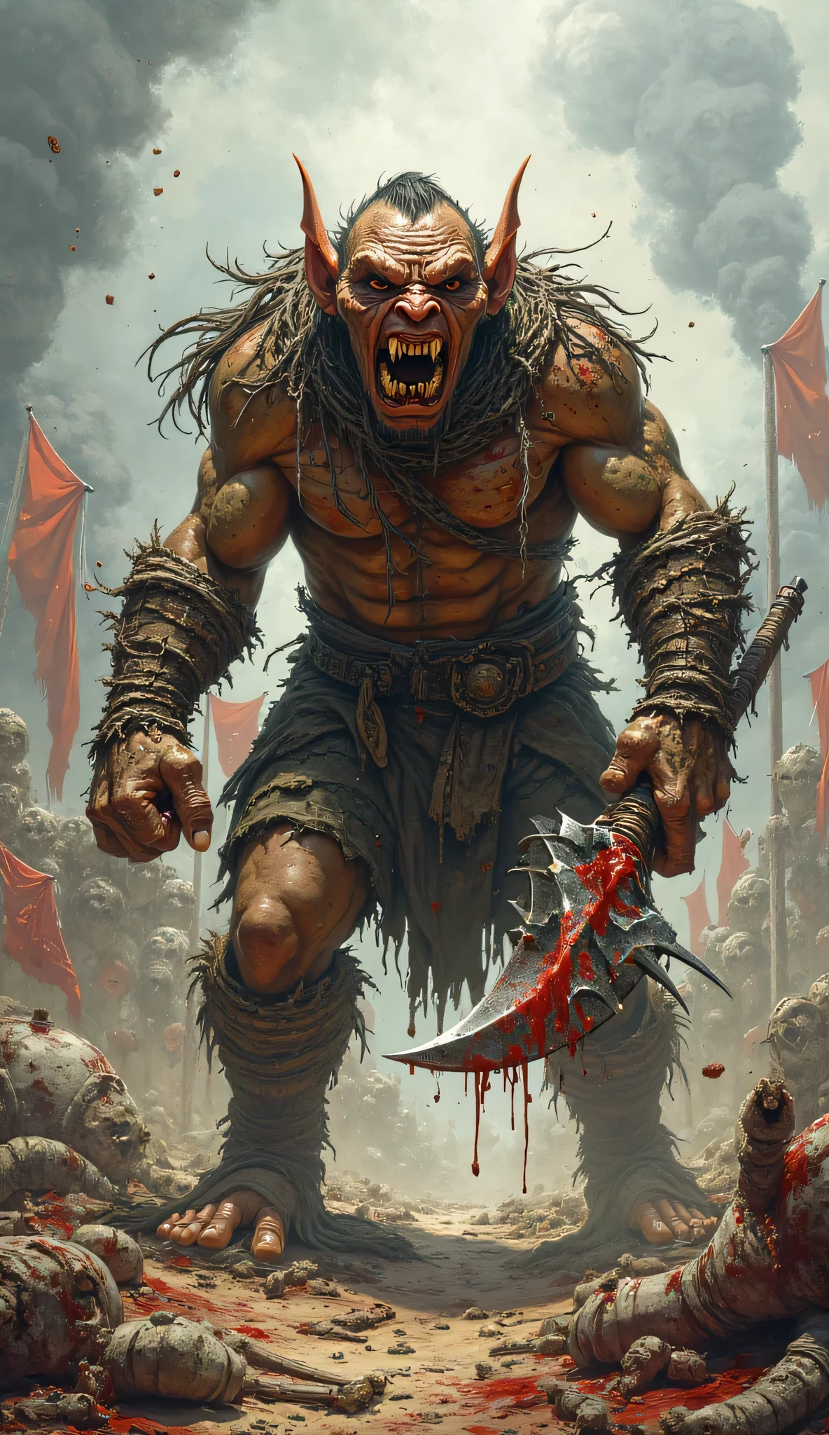 a horde of metal zombie, digital art