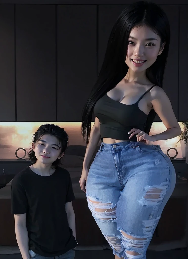 (Tall women:1.5),Higher and bigger(1.2),a giantess(1.3), (10 feet tall:1.4)