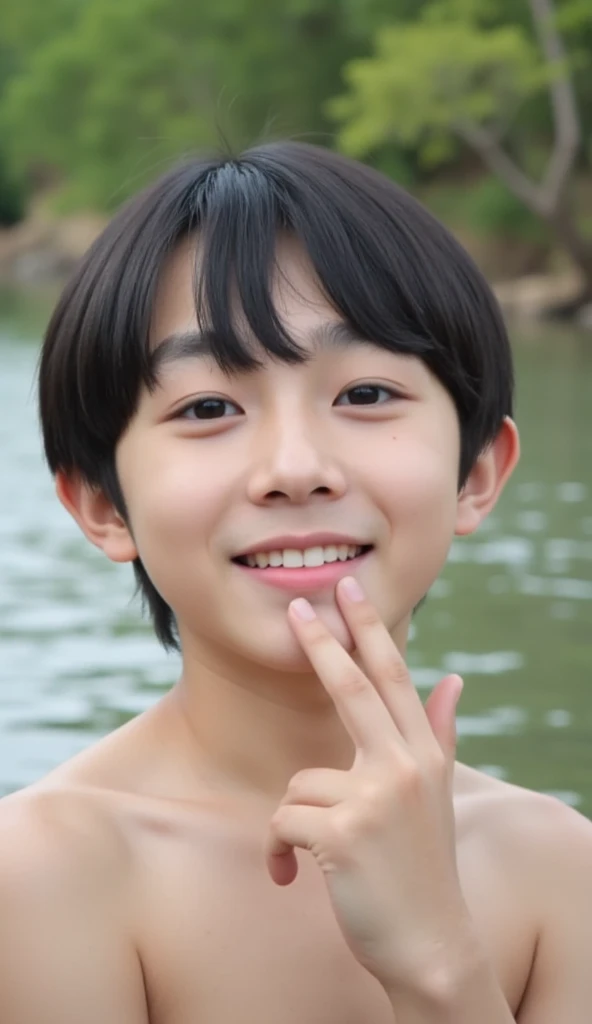 masterpiece、Japanese men、、Muscles and smooth skin、Very short black hair、A relaxed and friendly smile、Colorful thin boxer briefs、The whole body is well visible、Fist pump in the bathroom、Laughing with mouth open、Sitting