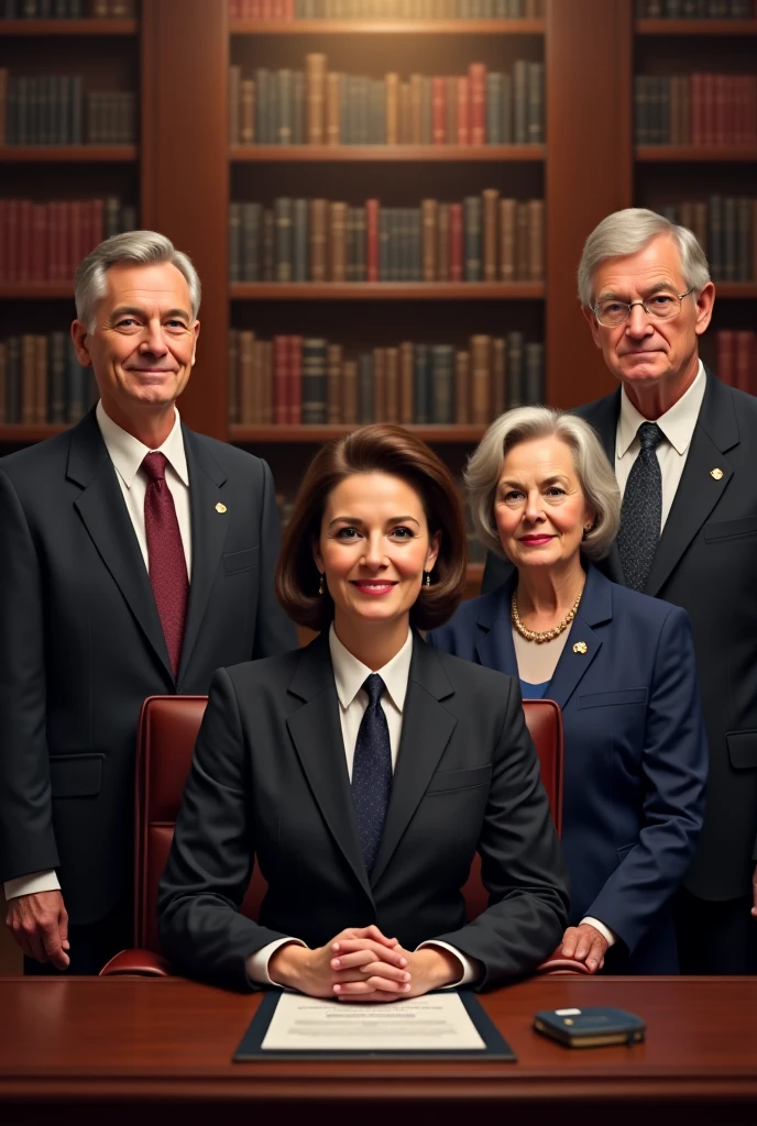 sociedade secreta estilo manga. cinematic lighthing, por elmore. Integrantes das fotos Familia Rotschild, George Soros, Rockfeller, Blackrock, Clinton. Piso estilo xadrez, Freemasonry.