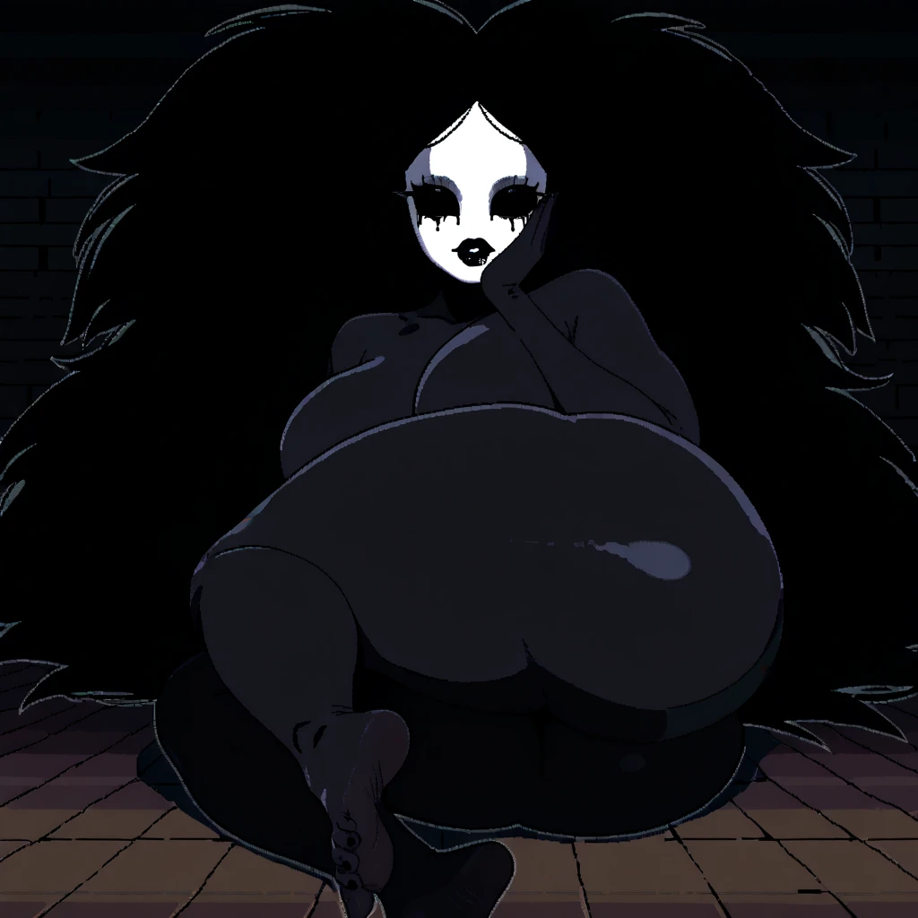 Solo, score_9,score_8_up,score_7_up, source_furry, anthro, female, solo, borzoi, canine, domestic dog, white fur, big afro, black hair, hair over eyes, naked, penis, flaccid, foreskin, saggy balls, small waist, large breasts, thick thighs, shapely hips, large feet, hourglass figure, shapely, supple thighs, slim scruffy, twink, femboy, feminine, hands on hips, night club, low angle shot, lifting a leg, leg up, foot up, showing off his foot, foot focus, feet, barefoot, plantigrade, five toes, black claws, sexy soles, stinky feet