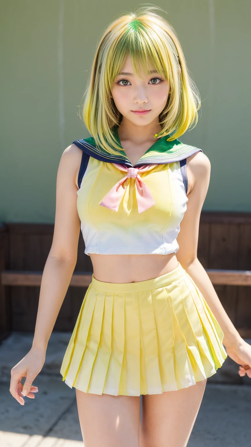 yami, (yellow hair:1.5), long hair, (red eyes:1.5), (hair ornament:1.2), two side up,, shirt, white shirt, bow, (green bow:1.5), skirt, (green skirt:1.2), pleated skirt, short skirt, sweater, (light brown sweater vest:1.5), short sleeves, ,gleaming,cry,sad,leg up,cum on breasts,cum on body,bound wrists,tentacle bound arms,tentacle bound legs,(tentacles:1.4), (tentacles sex), vaginal,female  , Floating