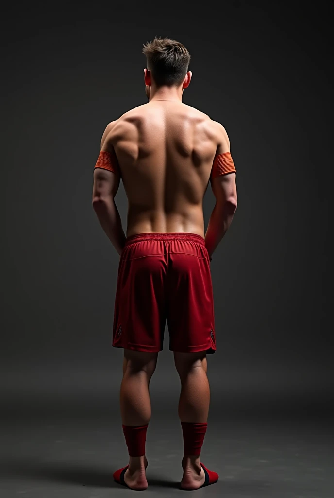 male top, handsone, body, face, muscle, sweaty, top, alpha, trimmed bear, shorts football bright blue sky style 80 adidas, nylon, satin, retro, big bulge, in a dominant and provocative attitude