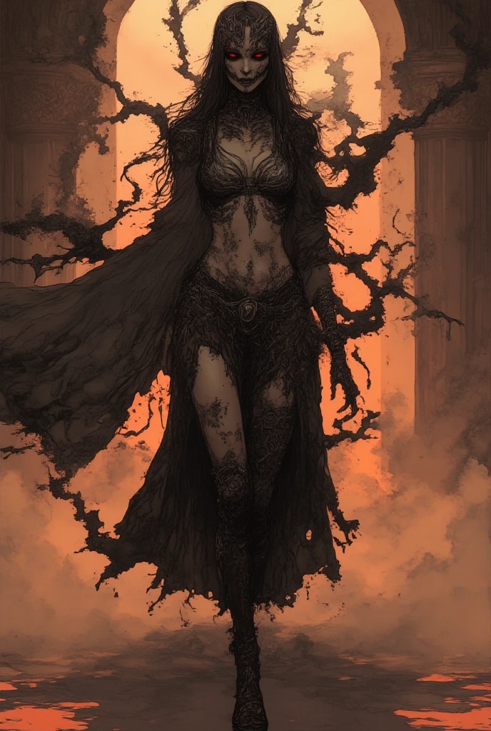 (oak:1.5),(devil theme:1.5),(ダークhorrorのテーマ:1.5),(thriller:1.5),(Inspiration from Stephen King:1.5),(dark fantasy:1.5), (Ink painting and watercolor painting:1.5), (black and white color:1.5), (Spooky Landscapes:1.5),(A multitude of stars fly towards the viewer:1.5),(ruined:1.5),(ruined village:1.5),(1800s:1.5), (ruined theme:1.5),(A lot of dust flies:1.5),(puddle:1.5),(Dirt roads:1.5),(absurd:1.5),(wonderful:1.5),(highest quality:1.5),(masterpiece:1.5),whole body length,Quartz Lepidolite Baby Girl in a Red Dress,cute face,raise an eyebrow,full body shot,Spooky Landscape,Fluorite Chrysocolla Atmosphere,art:Simon Stahlenhag,Nicola Samori,(((Wangechi Mutu))),prime color,urban,very detailed,masterpiece,intricate details,faded,eyes very detailed, high definition eyes,4K resolution,born, Nikon Z9,Scary Town,whole body length,evil ghost, Winnie the Pooh Rainbow,intricate details,Stone Forest, Yunnan, China,Super detailed, realistic,, dark and eerie atmosphere, A fantastic presence, unforgettably beautiful, ghost-like figure, swirling fog, Supernatural existence, The devil's essence, Shadow-like shape, Spooky whispers, Ominous Aura, Unforgettably white skin, Dark and twisted branches, Flickering candle light, Spooky elements, Mysterious and enigmatic, spectrum appearance, ゴシックartスタイル, fascinating, Spectral range, Hauntingly depressing, Otherworldly beauty, fantastic shine, So unforgettable that I can't forget it, A chilling atmosphere, Spooky and ominous lighting.、camel toe、huge tit、Nipple Puffs、cleavage、Plump、Super big breasts、super big butt、horror