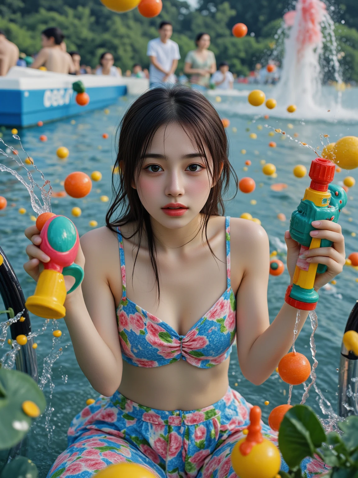 ((masterpiece)), ((ultra-detailed)), ((best quality)), beautiful detailed eyes, detailed face, best lighting, best shadows, 1girl, solo, ((classic Disney style, rim lighting, flat 2d style, Disney 2d)), ((main color is orange and green)), huge bubbles, (girl inside of a bubble:1.5), bubble island, bubble land, world made out of bubbles, freckles, cold nose, (((bubbles))), marbles, Japanese inspired, (highly detailed), swirly effect,
