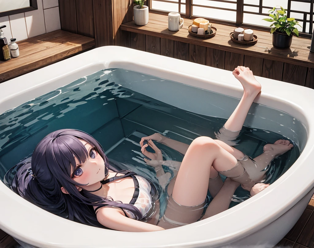The thighs are crossed by hand,