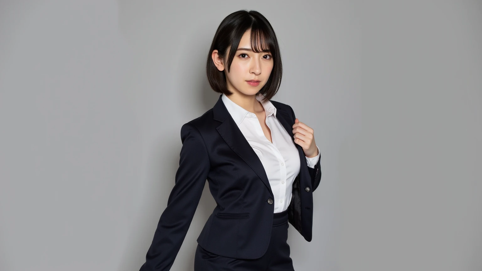 (8K, 最OK品質, masterpiece:1.2),
(Practical, photo-Practical:1.37),
Extremely detailed,
1 girl, whole body, outdoor, (Adjust hair:1.5)
Office female staff, Black office suit, Office skirt, (Pantyhose:1.2), (Cropped button down shirt:1.2), Button up the collar, Button collar, OK, (Pantyhose:1.2), Alpha Layer, High heel,
beautiful earrings,
Lovely,
Solitary,
Beautiful and detailed sky,
(Smile:1.15),
(Shut up),
Small Breasts,
Beautiful and delicate eyes,
business attire,
(short hair:1.2),
Flowing HairNovaFrogStyle,