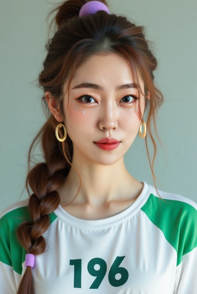 Soft classical style paintings, girls ponytail tied tightly plugged ears, simple and cute atmosphere, Guvez style artwork, clean and delicate digital illustrations, always maintain a realistic style of real and vivid details, Cheng Yanjun flavor inspiration, exquisite digital painting, Bovot style in the detailed expression of tones, exquisite digital drawings, different from Bovot style high chroma soft details depicted digital paintings.