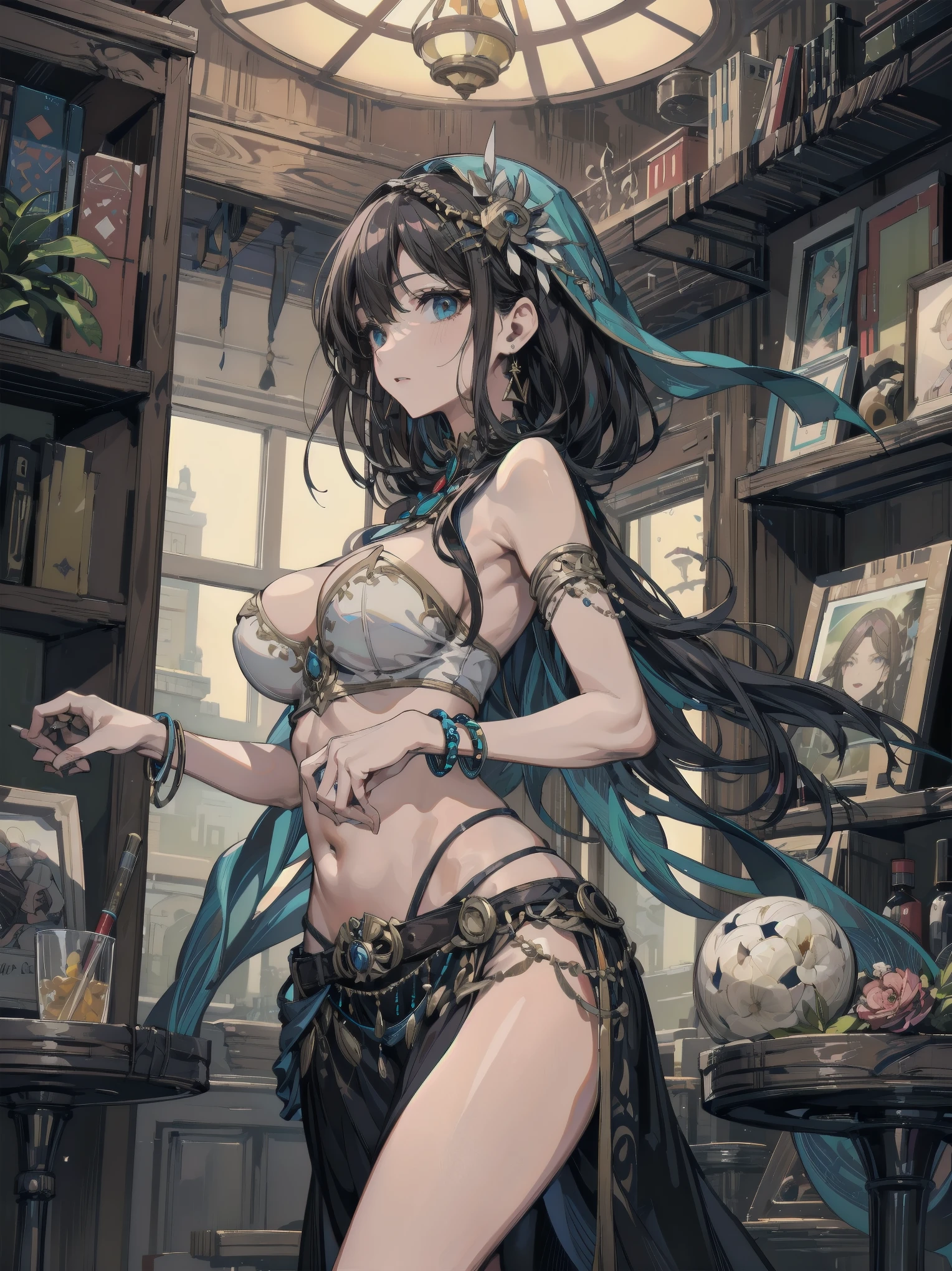 full body portrait of a beautiful woman, squatting spread legs, ((perfect feminine face)), (+long colorful wavy hair), (glitter freckles), glitter, wearing a dress, intricate, 8k, highly detailed, volumetric lighting, digital painting, intense, sharp, focus,character design concept art, (dark skinned:1.3), evil, (regal), monarch,athletic body, ((tattooed)), (((big breasts))), (cleavage overflow:1.3), (((big ass))),strong legs, ((soaking wet)), magnificent, posh, (dreds:0.9), high fantasy, portrait, perfect rendered face, perfect face details, grim, medium shot,realistic face, photo realistic, analog style, bf, masterpiece, best quality, ((intricate detail)), highres, ((drawn)), cinematic lighting, (((realism))) by Richard Corben, by Miles Aldridge, by John Atkinson Grimshaw, art by artgerm and rutkowski and alphonse mucha, cgsociety