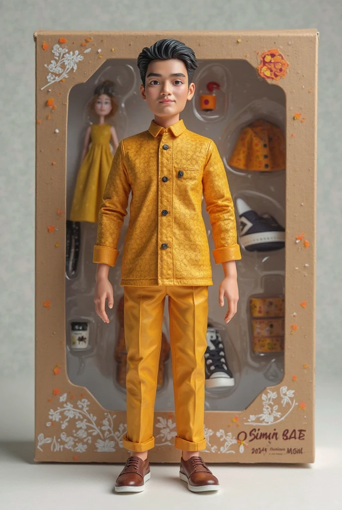 Create realistic 3rd image of 6 years old blonde girl wearing mafia style and eye glasses and wearing mafia outfit gold and white combination on it.name in suitcase "SUMIYOSHI-KAI"3rd letter curve style on it. be careful to the spelling of each letter on it.and the background of grey wall and red letter 3rd
letter style name "FAYE" be careful to the spelling of each letter on it