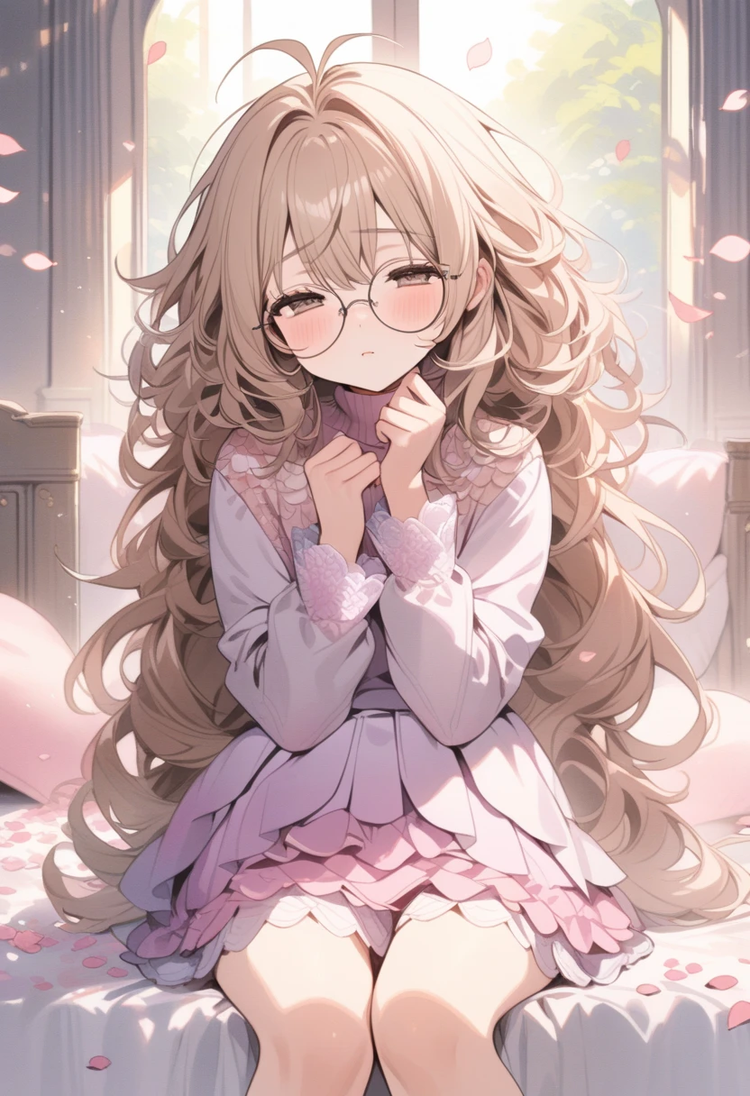 (best quality,4k,8k,highres,masterpiece:1.2),ultra-detailed,beautiful detailed eyes,A girl with beautiful eyes, everyone, beautiful anime girl, cute anime girl, smooth anime art, anime style, elegant colors, soft lighting, delicate beautiful sensitive eyes, very coquettish, (beautiful large breast:1.2),glasses