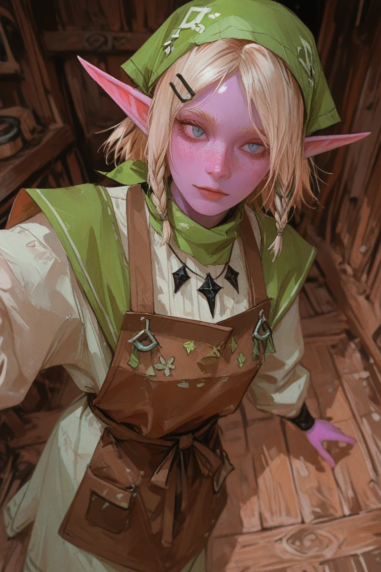 photo of an elf's waist, intricate, Slender Face, chic, wearing sapphire necklace, light white dress with straps, front camera, highy detailed, digitalpainting, art station, conceptual artwork, Soft, sharp focus, illustration, arte de artgerm y greg rutkowski y alphonse mucha, 8K, Volumetric fog, blossom, lightrays, lumen, doubled bokeh