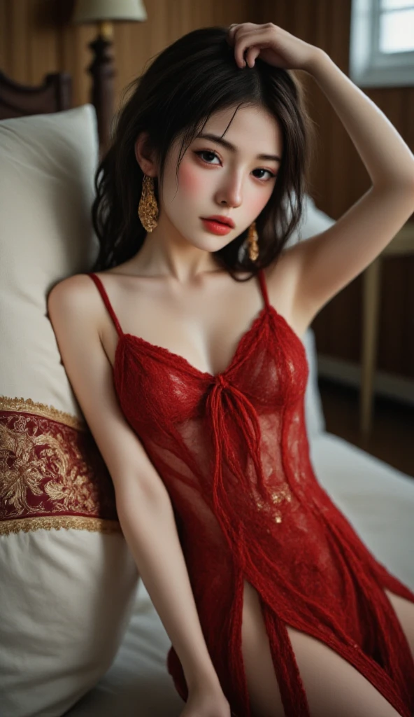 ((SFW)), (1.femele, Alone), Beautiful woman, A queen, perfect body type, Nice face, 摩洛解放阵线, royal lawn, 26 year old, mature, Smiling softly, Tachibana Daimyo&#39;art -style, A majestic, soft posture, A throne, sitting in A throne, detailed, movie lighting, beautiful lighting effects, creative design, Sacred frame, The whole body is in the frame, holy halo, light shine, perfect pubic bone color change, The perfect balance of contrasts, perfect pubic bone color layer, perfect pubic bone smoothly color blur, A majestic, soft posture, External, slick hair, slick hair, The sun is dazzling, Optical lenses, llight rays, pastelcolor, Smooth color blending,, Light particles, robe, mantle, perfect pubic bone, clothes details, black sheer patterned turtleneck maxi dress, Red lace pattern half-leg socks, (Kneel down and), (show off your pantyhose), (Public area display) ，，Skin glows、spread your legs，Camel toe showing thigh!!!