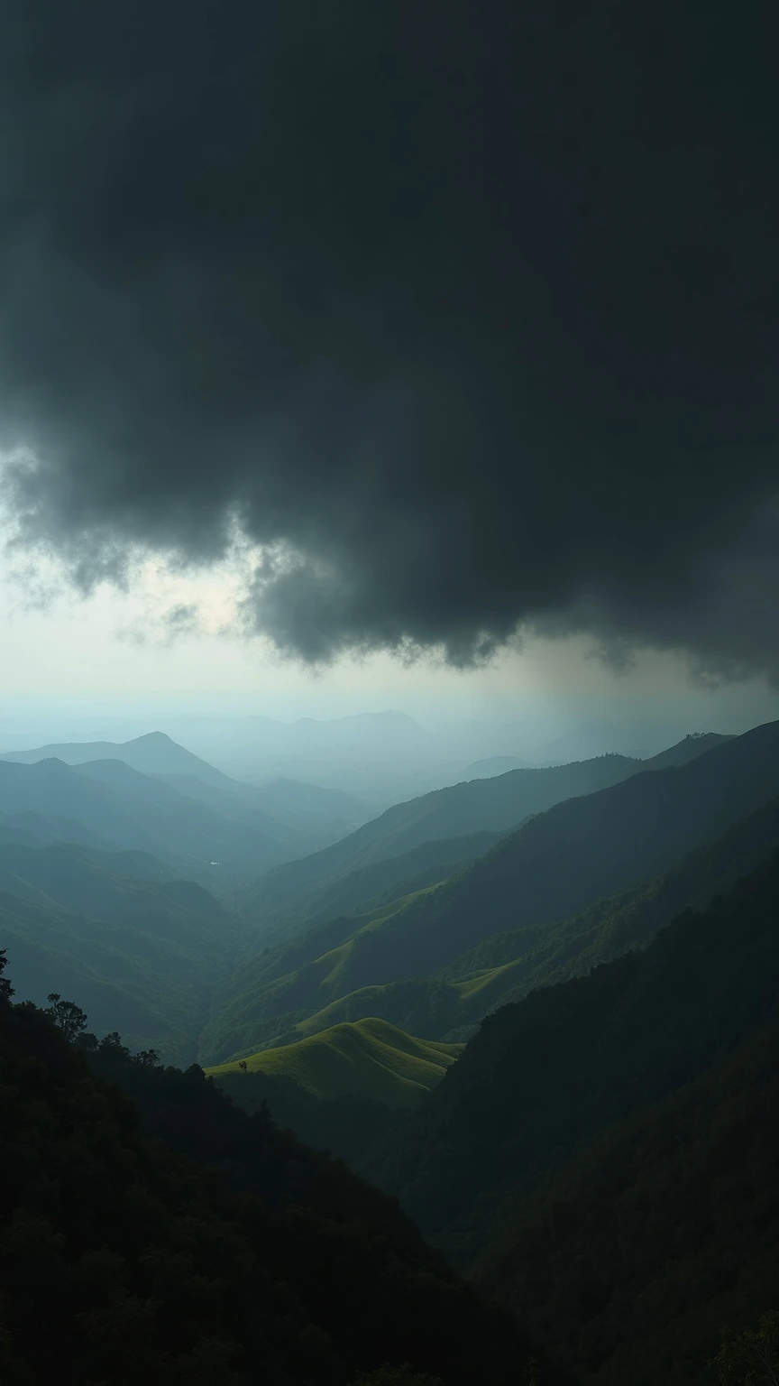 Magnificent view，Forest mountain landscape photography，Nature，It just rained，Bushes in the moonlight，Turquoise blue water，Boulders of various shapes，Alpine cliffs，1 white Phalaenopsis orchid，Minimalist cyan black and white gray tones，foggy sky，Nightmare vision， Dark fantasy plot，Perfect and excellent composition，8K分辨率，the detail，Rain trails，dampness，water stain，very wide angle shot，Jack Guzman's environmental art photography，realisticlying，cinematic compositions，Volumetriclighting，vividness, A detailed, stunning skies, Colorful clouds float，true to life, Pubic area is clear, flawless perfection, Digital SLR, 16k, 1024, 2048, 4096, A detailed, Sharp, best qualtiy, high qulity, absurderes，unmanned background，The is very detailed、Detailed lighting shadows，Trends on ArtStation、iintricate、high detal、dramatics、Midjourney Art（Volumetriclighting：1.2）hdr shot。（Faraway view，Super deep view，ultra-wide-angle，Microfocal length lens：1.2）（realisticlying：1.4）tmasterpiece、high high quality、Beautiful photography、globalillumination、