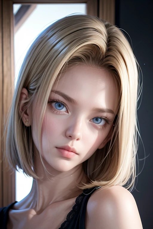 photo of Kallmekris, RAW, beautiful woman, ((portrait)), ((detailed face:1.2)), ((detailed facial feature, detailed skin, clear skin), (perfect proportioned body), (wearing an small low cut long sleeve shirt) (high detailed city environment, apartment balcony), (realistic photo, best quality, detailed), (8k wallpaper), (cinematic lighting, dramatic lighting) (sharp focus, intricate)