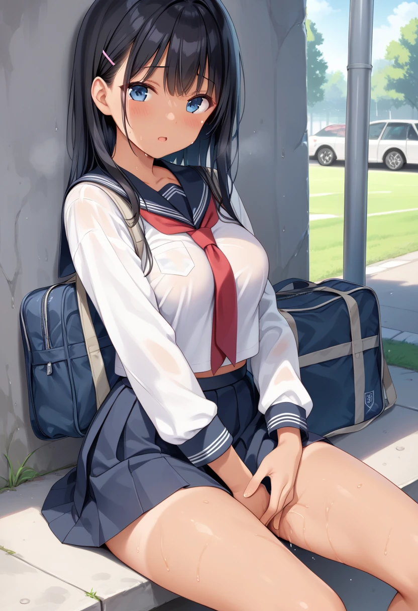 masutepiece、masterpiece、top-quality、ultra-detailliert、hight resolution、hight resolution、8K Portrait、Unity 8k壁紙のhigh-detailCG、Unity 8k壁纸、Cute little:1.5、Lori:1.5、Highly detailed CG Unity 8k wallpaper、逼真、realperson、Cute little、 Portrait photos、shinny skin、high-detail、(sixteen years old:1.2)、(女の子1人)、Beautiful clear eyes、Ultra-fine depiction、delicated face、Lovely lips、skinny body、Big breasts thin waist、Thin leg、(On the train:1.6)、 1girl in, Cute, Perfect face, Seriously, (blush:1.5),((There are a lot of people nearby:1.4)) Big breasts,((School Uniforms:1.2)),(((Clothes lift:1.5))), (((Nipples))), Detailed description vagina,Show vagina,Spread legs,Spread ,((cum in vaginas:1.5))