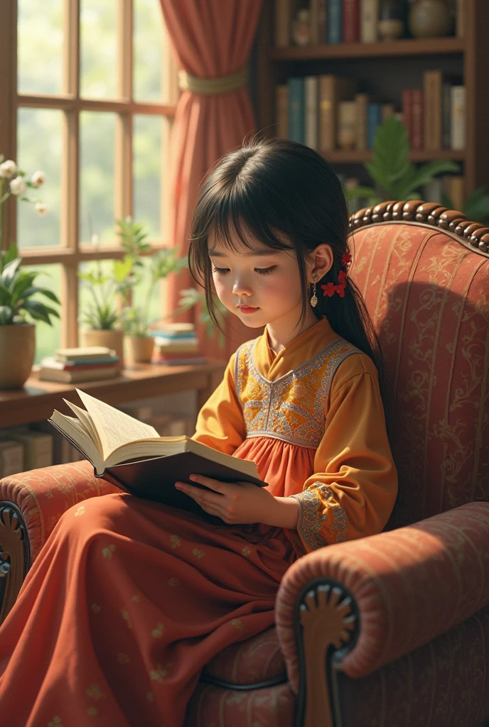 The in the white robe is reading carefully. The style is Yumei, animated GIF, small jump, traditional clothing, animated character design, Chinese painting, light gray, cute, modest charm, classical style, Minimalism --ar 3:4 --q 2 --niji 5
