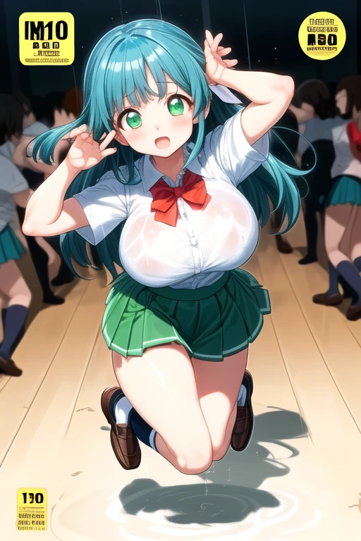Highest quality,masterpiece,classroom,Nipples,pubic hair,laughing,Bunny headband,Showing her body to the boys,Completely naked,School festival,student