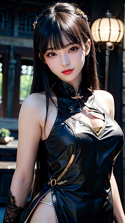 (Hu Tao \(GenshinImpact\)), Red Eyes, Brown hair, Twin-tailed, Large breasts, 
Narrow waist, wide hips, thick thighs,
Looking at Viewer, blush, Smile, Happy, 
masutepiece, Best Quality, hight resolution,