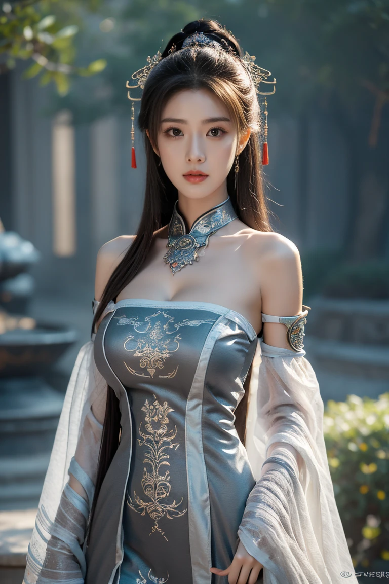 a close up of a woman in a women in a silver and blue dress, chengwei pan on artstation, by Yang J, detailed fantasy art, stunning character art, fanart best artstation, epic exquisite character art, beautiful armor, extremely detailed artgerm, Detailed digital anime art, Artgerm on ArtStation Pixiv, armor girl