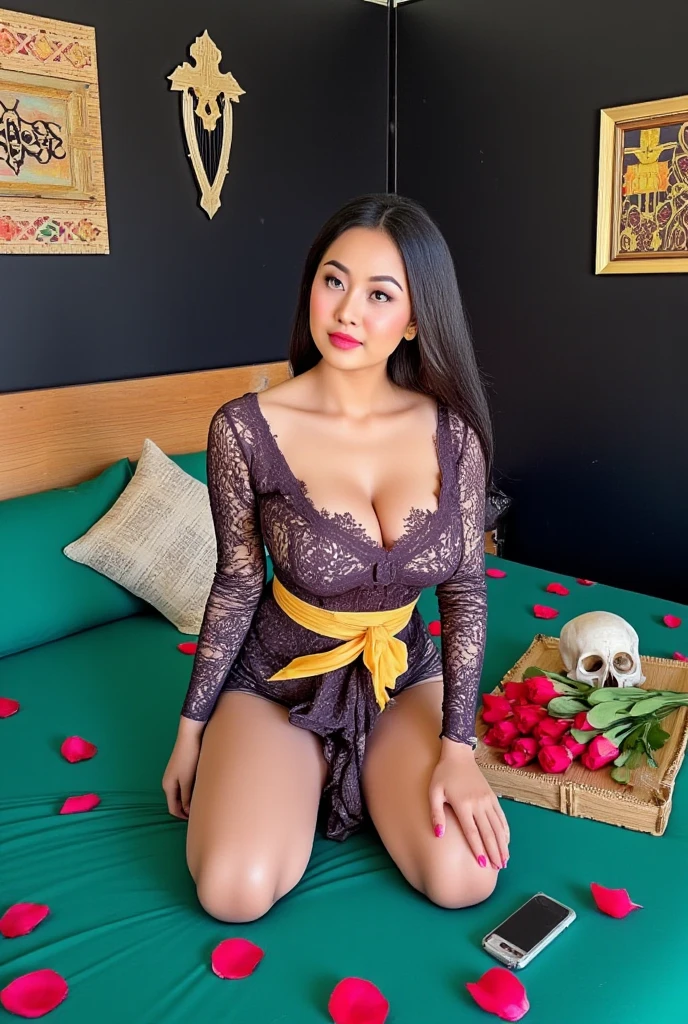 Young Thai woman, Fit physique, fitness physique, portant de la lingerie noire sexy, watch on the canapé, les jambes ouvertes, corps sexy, (8K), (best quality), (chef-d&#39;artwork:1.3), (realistic), (Photorealistic:1.34), ultra-detailed, [Beautiful detailed eyes], (sourire), (sourire), (beautiful detailed nose), [cheveux blonds très longs], (haut court), lingerie noire, (superbes seins taille normale), (gros plan), profondeur de champ, full body view, sitting on the sofa, legs spread, montrant l&#39;entrejambe, pieds en l'air