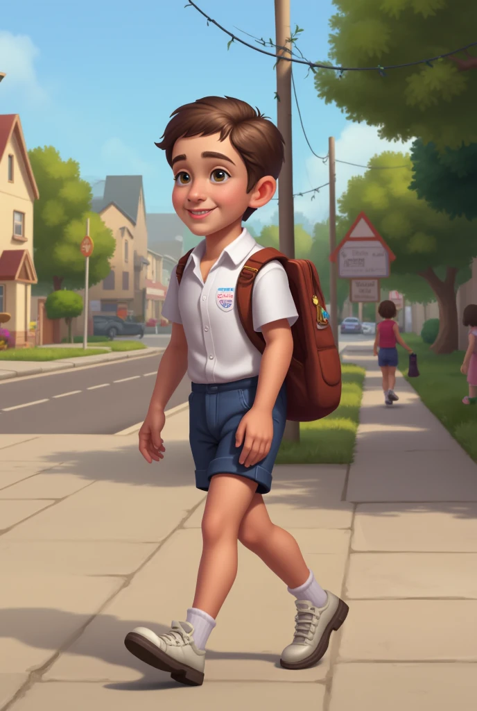 a  carrying a school bag