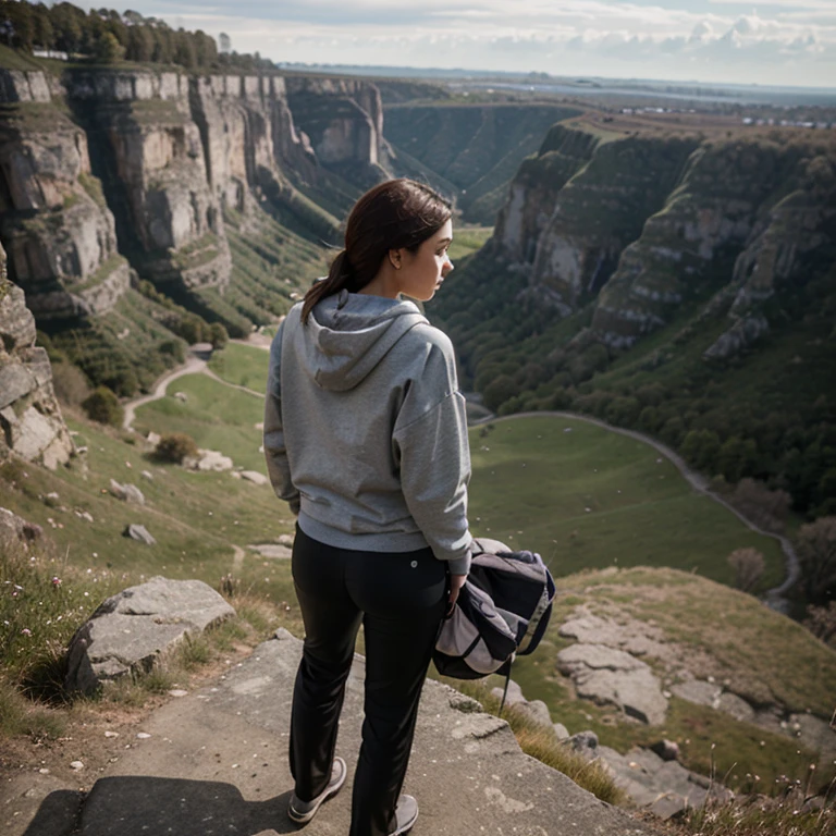 A person standing strong on a mountain top.