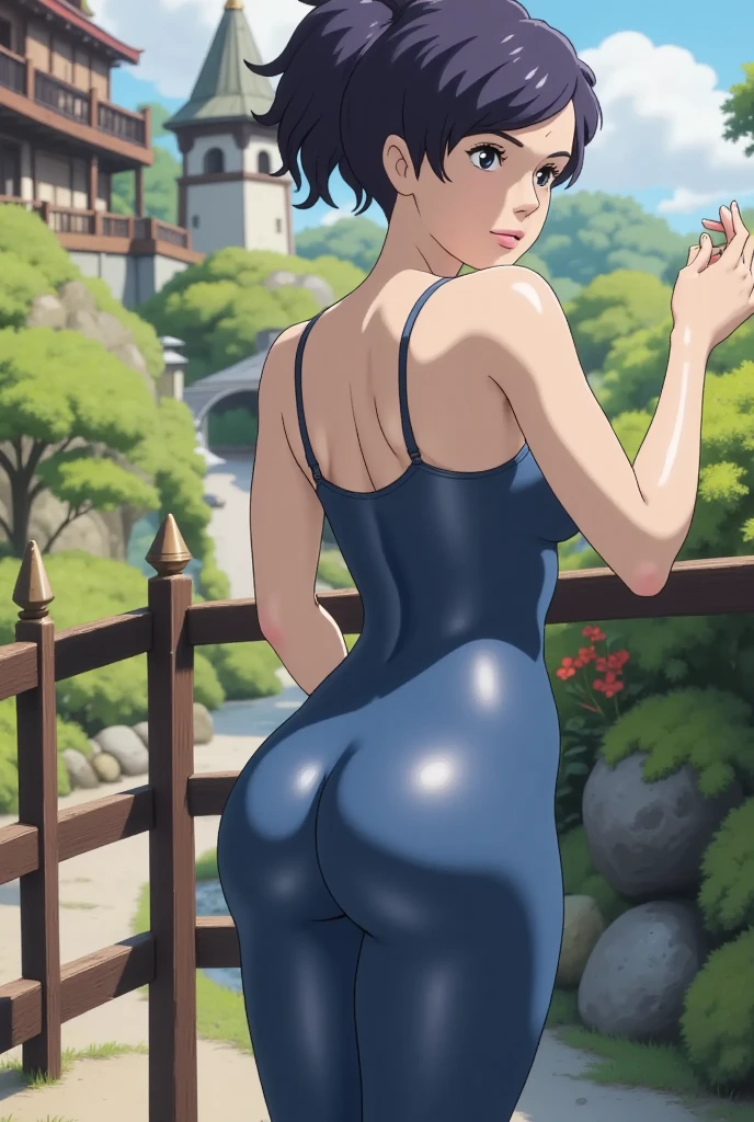 (masterpiece, best quality, semi-realistic: 1.3), Minako, mature woman, (full body photo: 1.05), (pink top: 1.2), tank top, yoga pants, tight clothes, 1girl, milf, curvy, standing, sexy pose, big ass, (blush:1.05), short hair, black hair, purple hair, bare shoulders, lips, cut-out neckline, huge breasts, perfect body, perfect eyes, anime eyes, shadow, perfect face, (shy:1.1) , house room, sky in window, sharp focus, professional artwork, intricate details, vibrant colors, vivid colors, fuzzy lighting, digital mixing, ultra detailed body, ultra detailed hair, ultra detailed face, trend in pixiv, copy foxicube artist style