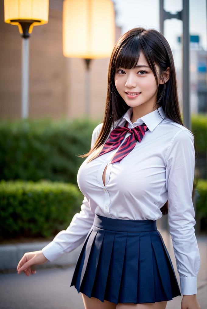 High school girl in the back in the classroom、Stretch out your arms and place your hands on the desk、Schoolgirl Uniform、Blouse with white collar、Plaid miniskirt、White panty、stick out buttocks、Artistic perfect body、 Raw photography、in 8K、top-quality、 High resolution、Beautiful face in every detail、Realistic human skin、Photorealsitic、