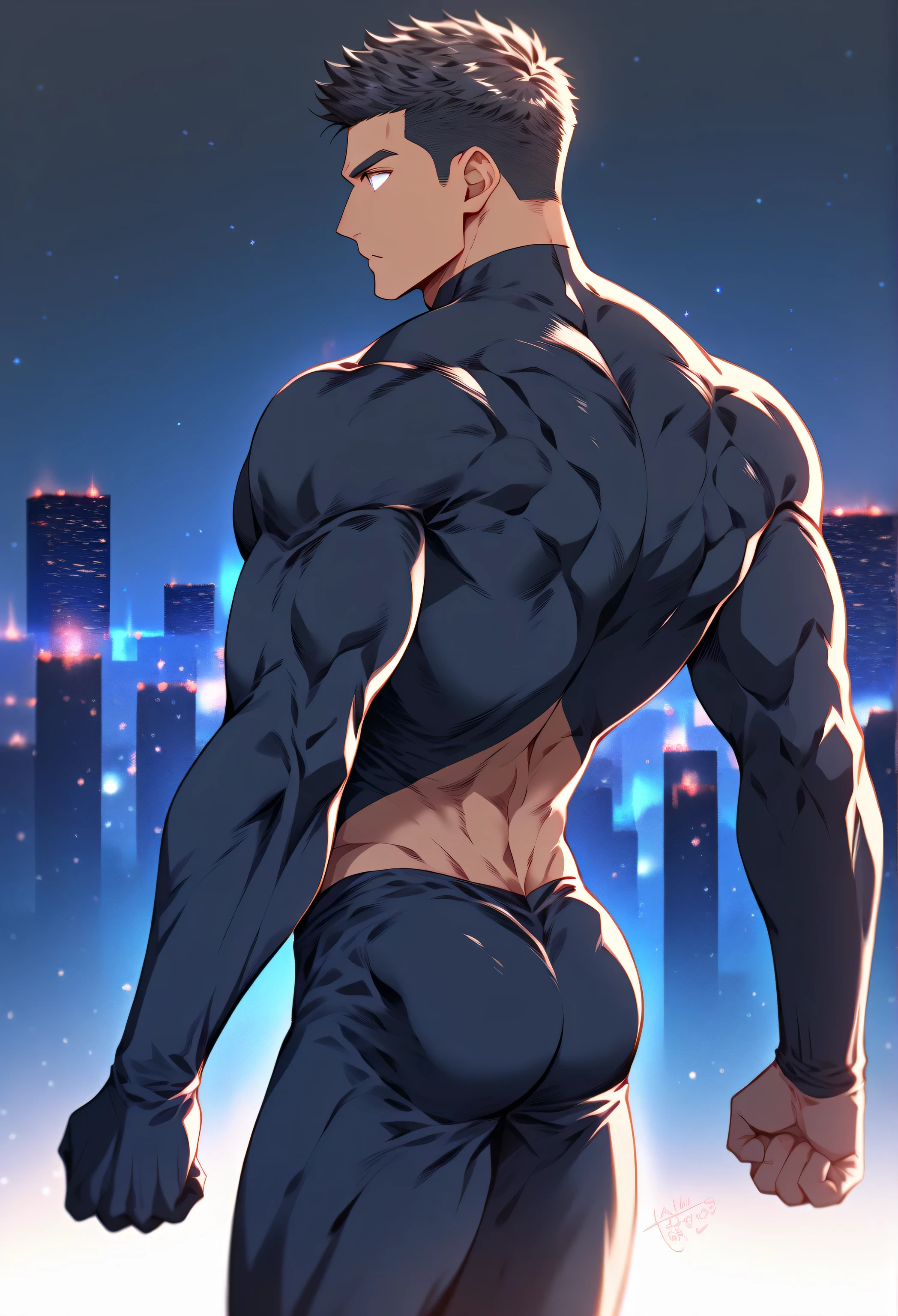 Generate an artistic anime-style image of a mouthless monster character ,extremely muscular, genetic mutation, humanoid, , Muscle anatomy, mutant.