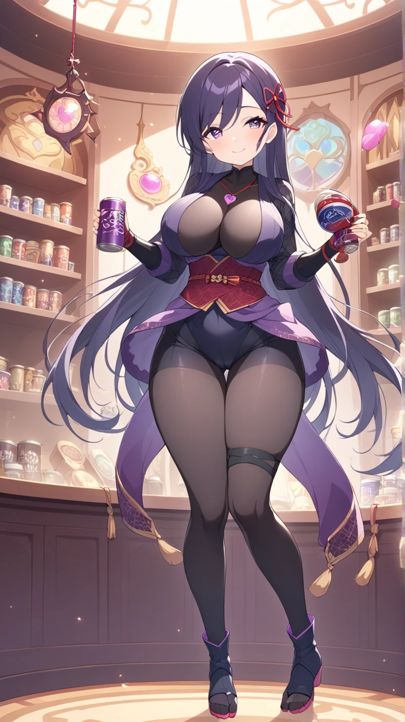 25 year old human girl with Mediterranean features, very long black hair, has super gigantic breasts, slim body, torn blouse that can't contain her breasts, black pleated miniskirt, has a slave collar, each breast is tied with straps ropes, she is standing between two poles her arms are stretched and tied to poles at her sides, in a dungeon she looks proud, a man behind her is groping her