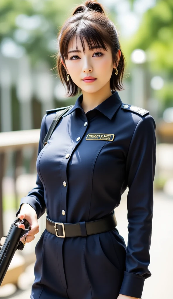 (Hyper Real)、(((Super futuristic female police officer)))、(((Beautiful woman))) High resolution High resolution Realistic (((Police uniform)))、short hair、(((Big big boobs)))、((Blonde busty woman))、Mature Busty Woman、Middle-aged mature woman(((すごくBig big boobs)))、(((Big big cleavage))),,,,,,、Fine skin、超High resolution、Realistic、Beautiful smile、Middle-aged beauty、Beautiful expression、Detailed skin texture、Beautiful brown eyes、Fluffy long hair、非常に繊細でFine skin、(((35Old mature police officer)))、(((Big big boobs)))、(((Daytime entertainment district)))、(((Busty female police officer)))、Red lips、(One person)、