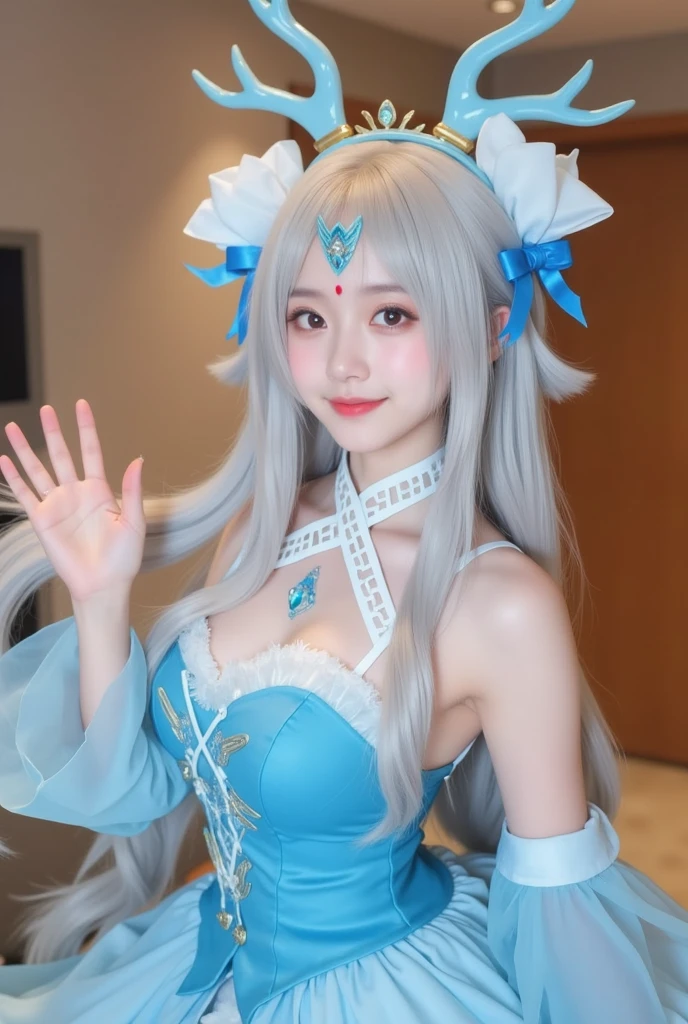 The long-haired Alafi sat on the bed in his room, Anime girl cosplay, Anime cosplay, professional cosplay, Anime waifu, Anime girl in real life, perfect android girl, realistic cosplay, echo from overwatch, cosplay, inspired by Leng Mei, Japanese goddess, anime-inspired, as an overwatch character, Irelia from League of Legends, Anime goddess,(NSFW:1.15)