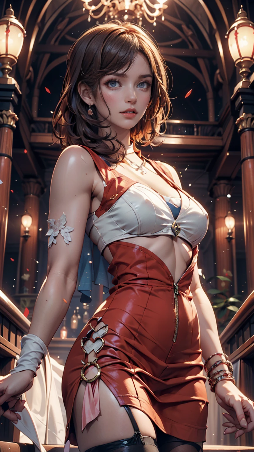 Ranma-chan, single ginger braid, RAW, Masterpiece, Ultra Fine Photo, Best Quality, Ultra High Resolution, Photorealistic, Sunlight, Full Body Portrait, Stunningly Beautiful, Dynamic Poses, Delicate Face, Vibrant Eyes, she is wearing a futuristic red tangzhuang costume, skinny leather panties, turtleneck top, off shoulders, very detailed background, detailed face, detailed busy background, messy, gorgeous, milky white, high detailed skin, realistic skin detail, visible pores, sharp focus, volumetric fog, 8k uhd, dslr, high quality, film grain, fair skin, photorealism, lomography, sprawling metropolis in a futuristic dystopia , seen from rear, translucent, cropped top, underboob, deep cleavage, the shape of the pubic area is clearly visible, Pubic hair, The lower abdomen bristles, Slender, The crotch is open, Very much pubic hair, Pubic hair protrudes very much, kneeling, open crotch