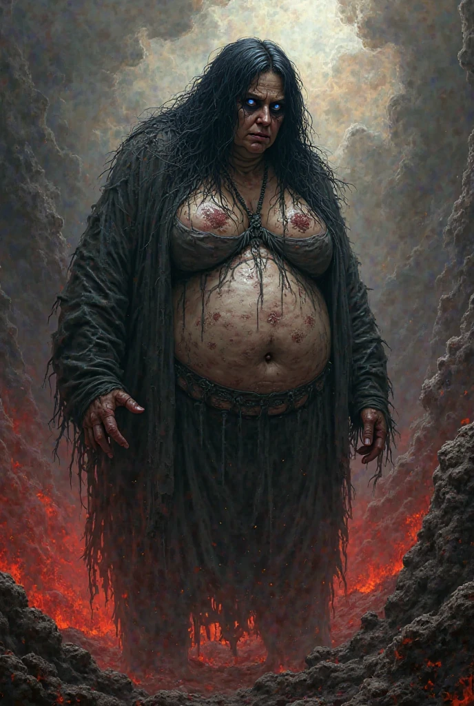 Demon possessed girl with gigantic breasts